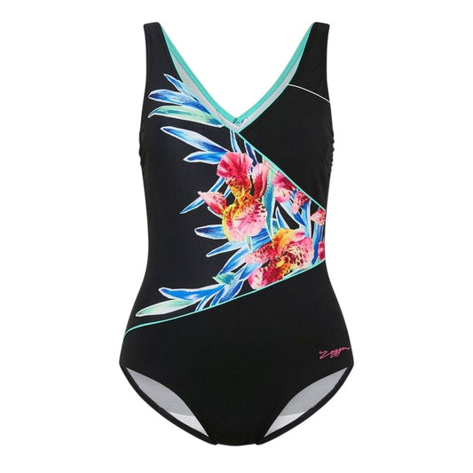Tropical - Front - Zoggs Womens-Ladies Tropical One Piece Swimsuit
