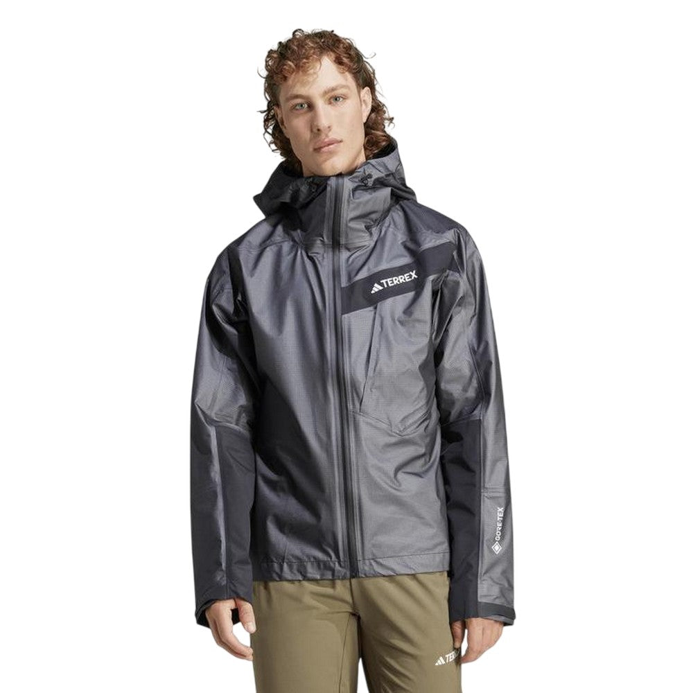 Carbon - Side - Adidas Mens Terrex Textured Hooded Jacket