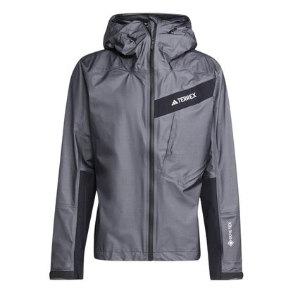 Carbon - Front - Adidas Mens Terrex Textured Hooded Jacket