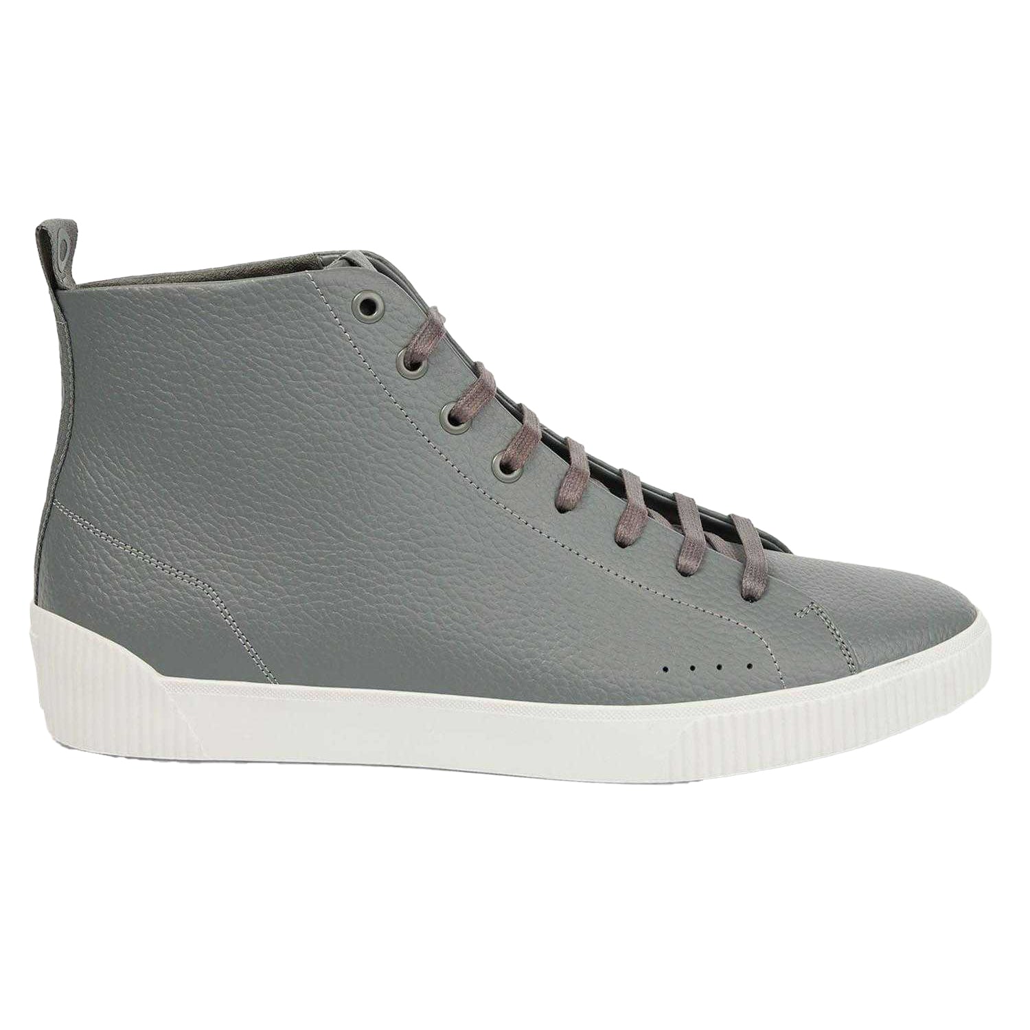 Grey - Lifestyle - Hugo Mens Zero Leather High-top Trainers