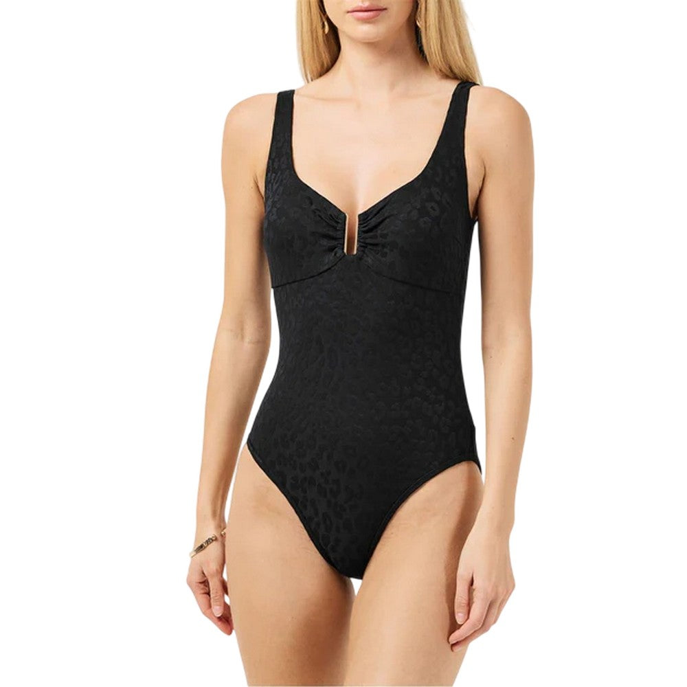Leopard - Side - Chelsea Peers Womens-Ladies Animal Print One Piece Swimsuit