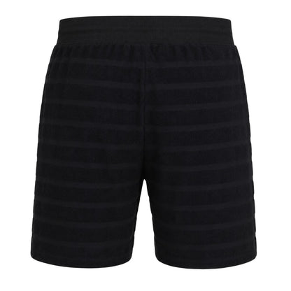 Black - Back - Hugo Mens Cotton Striped Relaxed Fit Casual Shorts