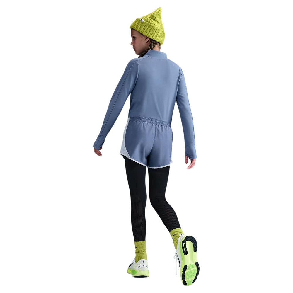 Indigo - Back - Nike Girls Dri-FIT Half Zip Long-Sleeved Top