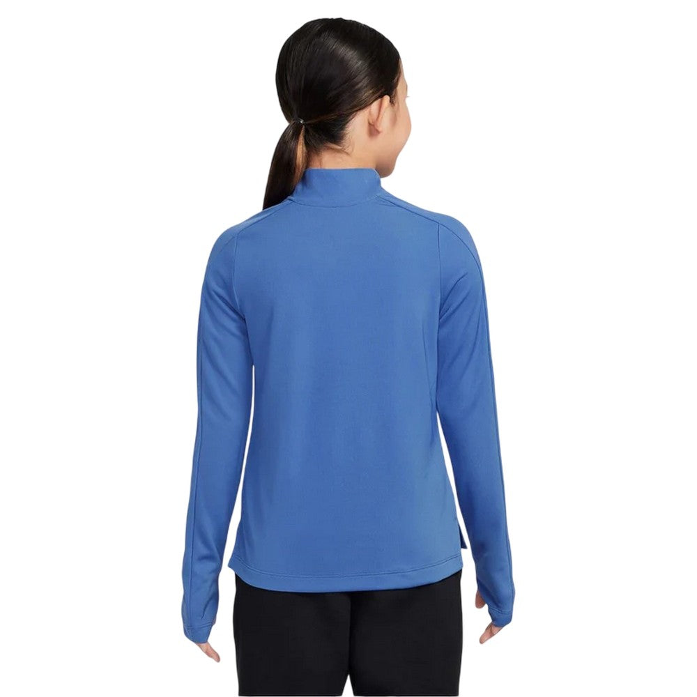 Blue - Back - Nike Girls Dri-FIT Half Zip Long-Sleeved Top