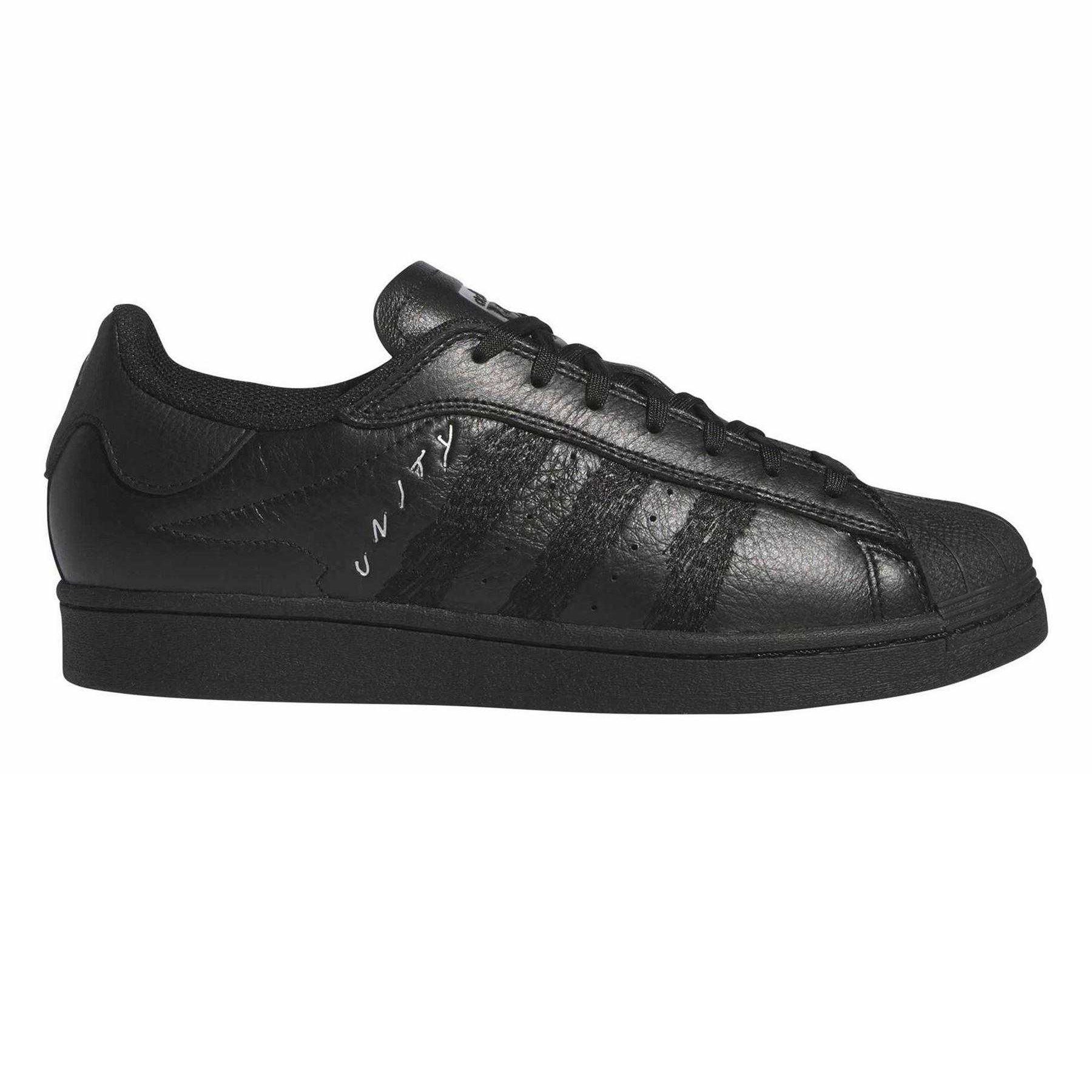 Black - Front - Adidas Mens Superstar Adv Leather Trainers