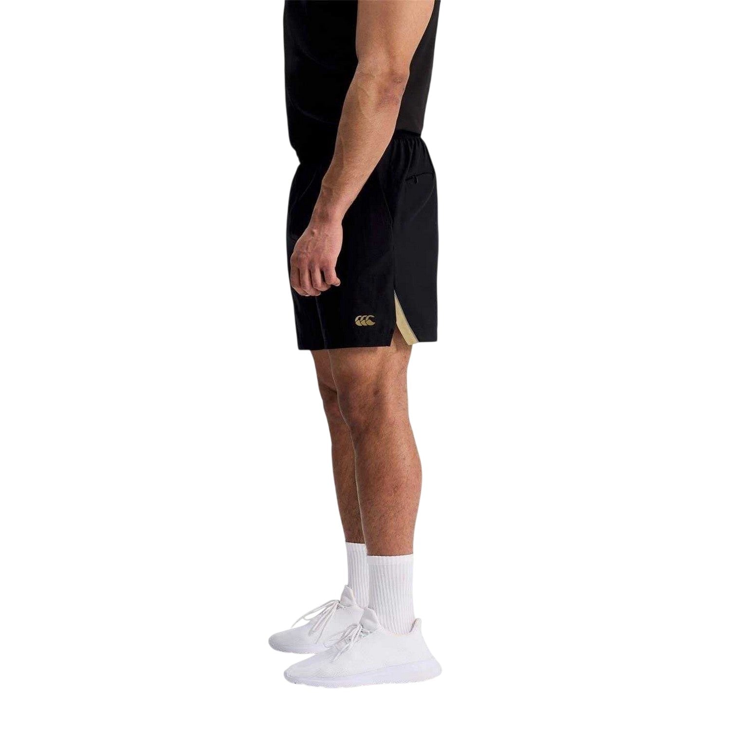 Black - Side - Canterbury Mens Tempo Elasticated Waist Regular Shorts