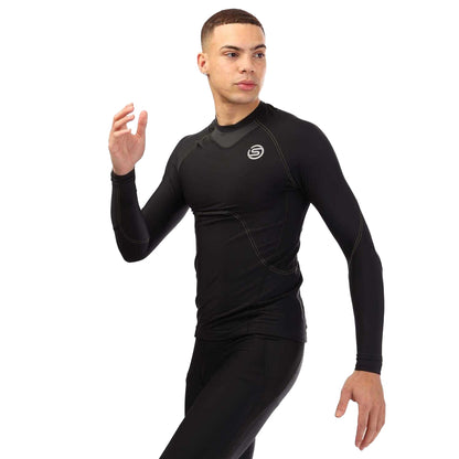 Black - Side - Skins Mens Series-3 Long-Sleeved Base Layer Top