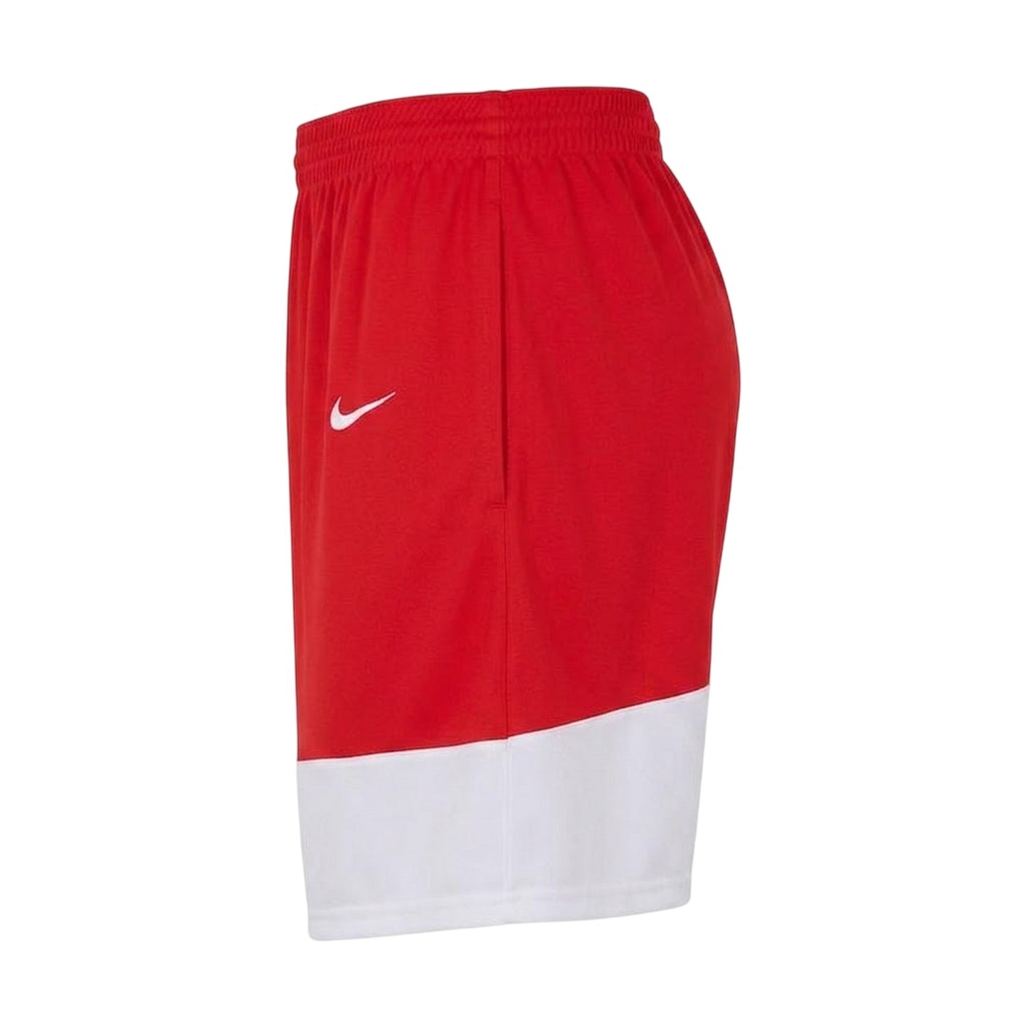 Scarlet-White - Side - Nike Mens Elite Colour Block Elasticated Waist Basketball Shorts