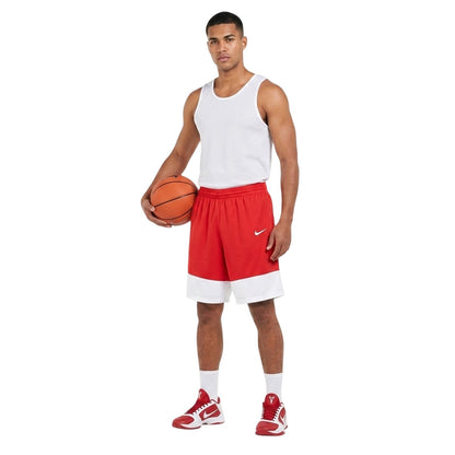 Scarlet-White - Lifestyle - Nike Mens Elite Colour Block Elasticated Waist Basketball Shorts