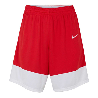 Scarlet-White - Front - Nike Mens Elite Colour Block Elasticated Waist Basketball Shorts