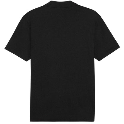 Black - Back - Puma Mens Logo Pique Polo Shirt