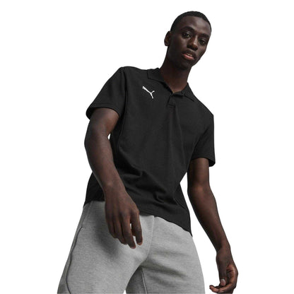 Black - Lifestyle - Puma Mens Logo Pique Polo Shirt