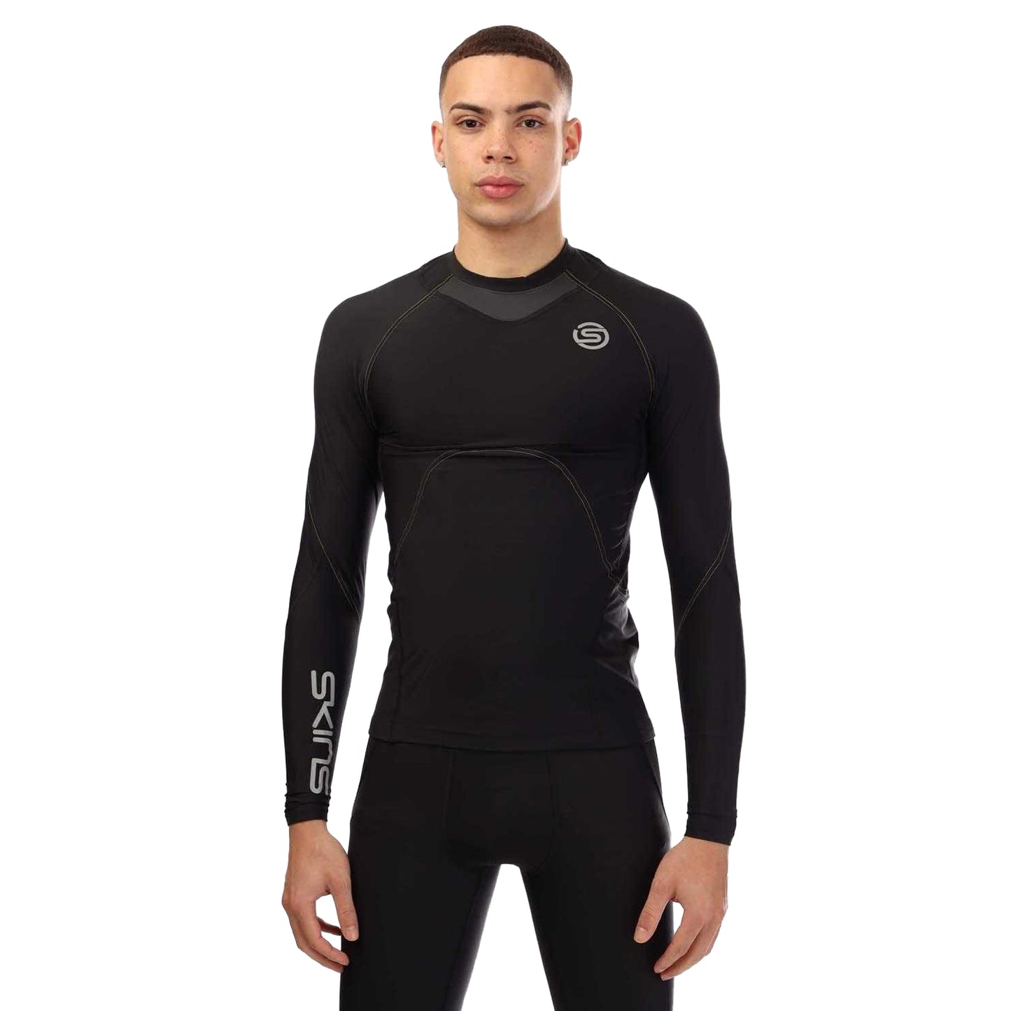 Black - Front - Skins Mens Series-3 Long-Sleeved Base Layer Top