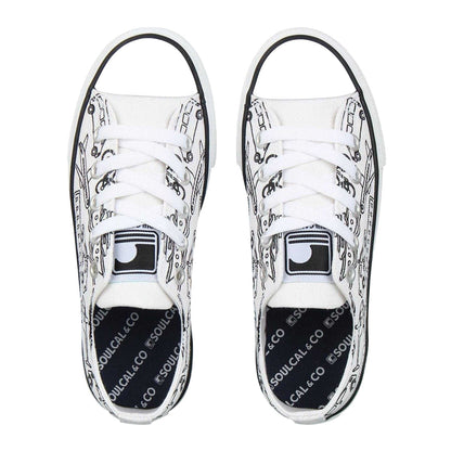 White - Side - SoulCal Childrens-Kids Cars Canvas Trainers