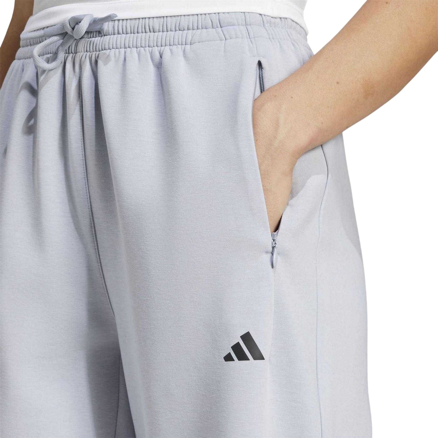 Silver - Side - Adidas Womens-Ladies Designed For Training Loose Joggers