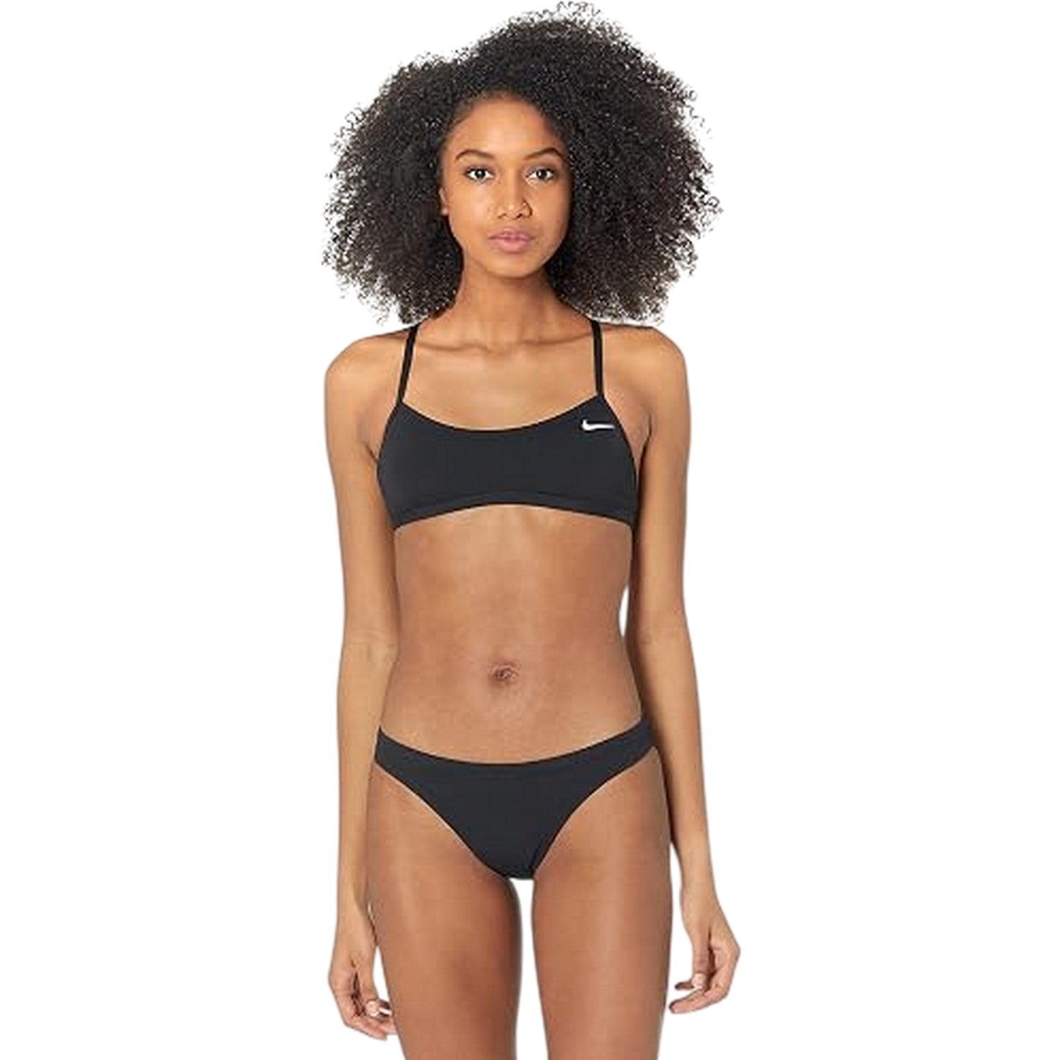 Black - Front - Nike Womens-Ladies Racerback Bikini Set