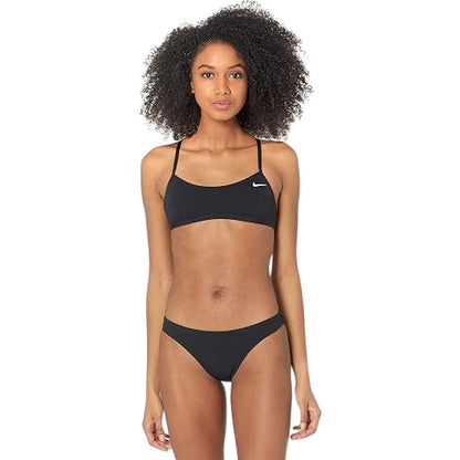Black - Front - Nike Womens-Ladies Racerback Bikini Set
