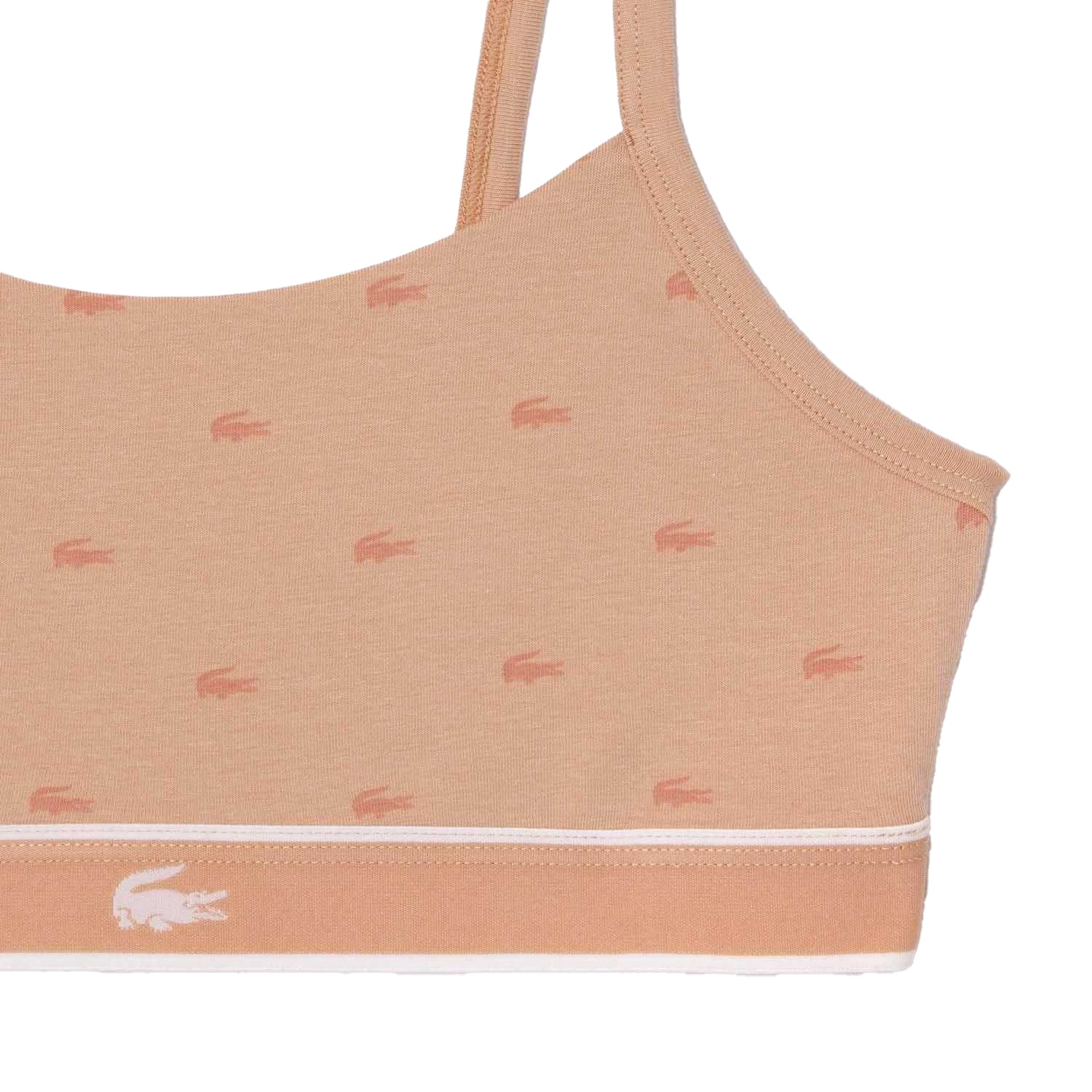 Pink - Back - Lacoste Womens-Ladies Logo Cotton Stretch Bralette