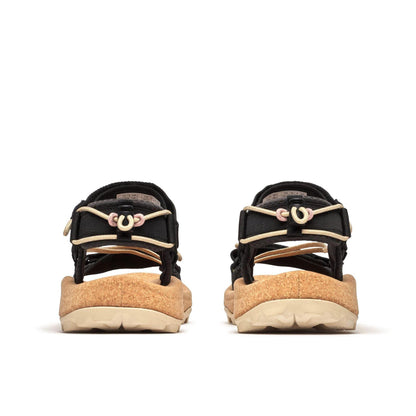 Black-Brown - Lifestyle - Merrell Womens-Ladies Leather Ankle Strap Flat Sandals