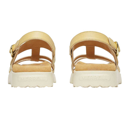 Caramel - Back - Merrell Womens-Ladies Leather Ankle Strap Flat Sandals