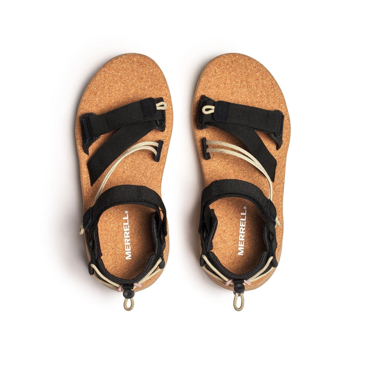 Black-Brown - Back - Merrell Womens-Ladies Leather Ankle Strap Flat Sandals