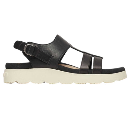 Black - Front - Merrell Womens-Ladies Leather Ankle Strap Flat Sandals