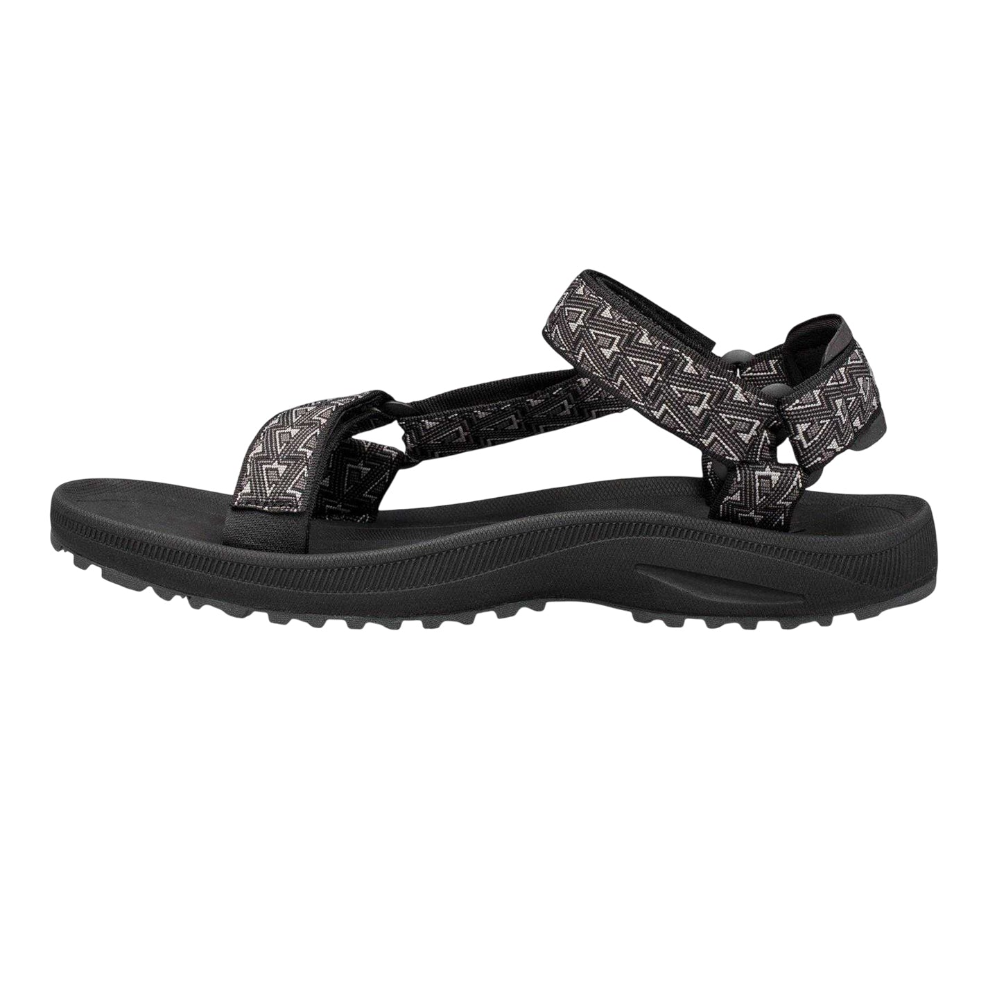 Black Print - Side - Teva Mens Winsted Adjustable Strap Sandals