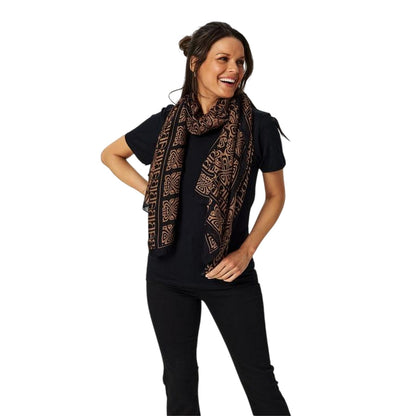 Black-Gold - Side - Biba Blair Celtic Knots Scarf