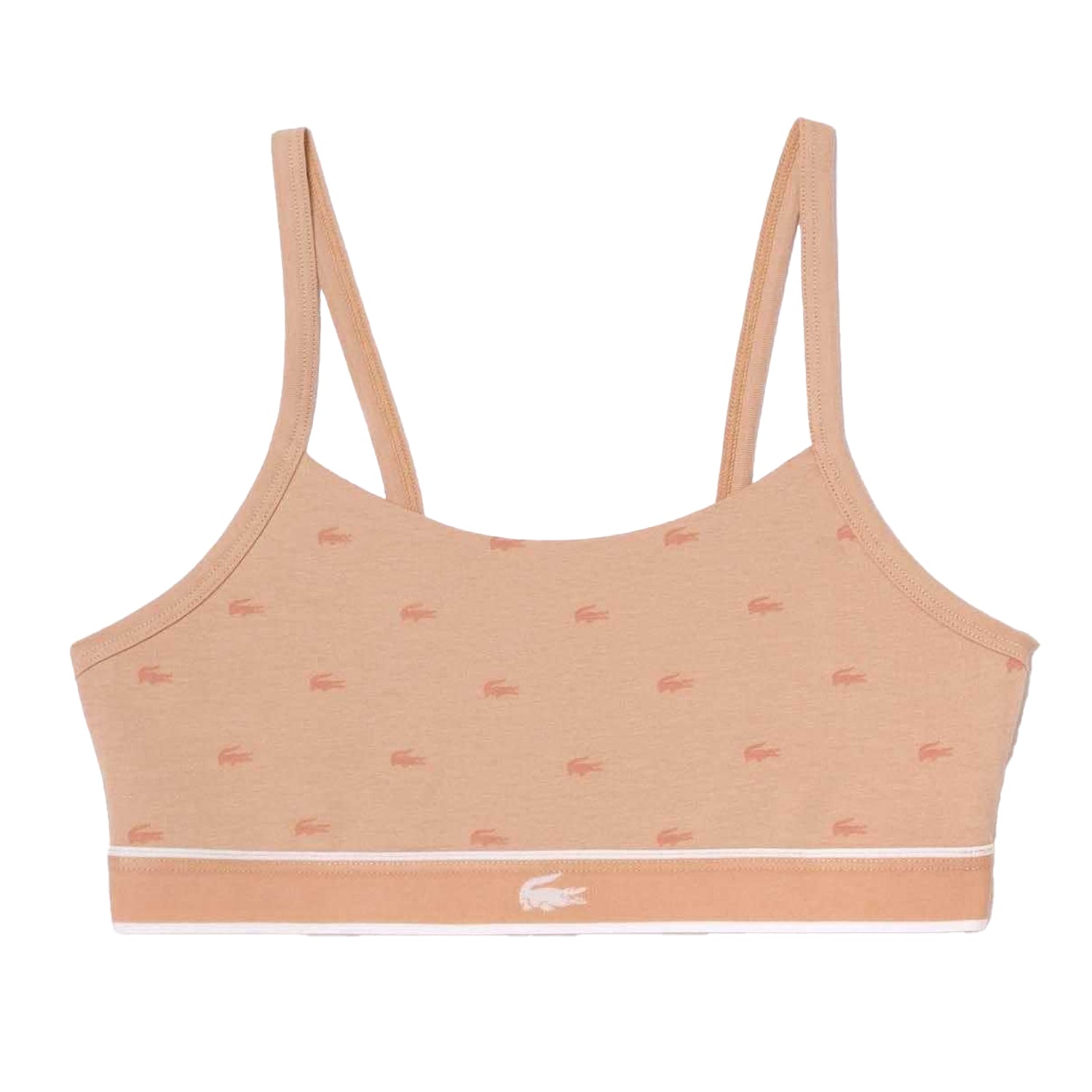 Pink - Front - Lacoste Womens-Ladies Logo Cotton Stretch Bralette