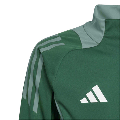 Dark Green - Side - Adidas Childrens-Kids Tiro 24 Funnel Neck Raglan Top