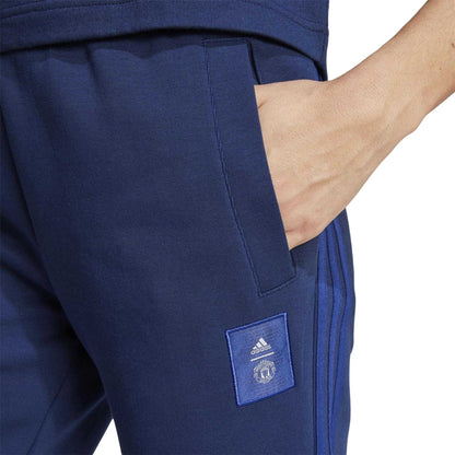 Night Indigo - Side - Adidas Womens-Ladies Manchester United FC Joggers