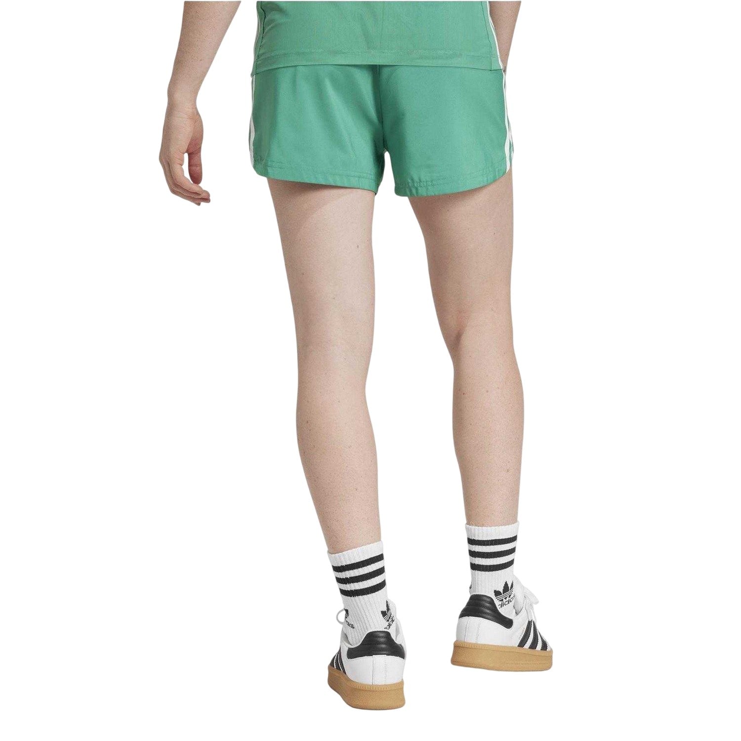Green - Back - Adidas Womens-Ladies Hyperglam Woven Running Shorts