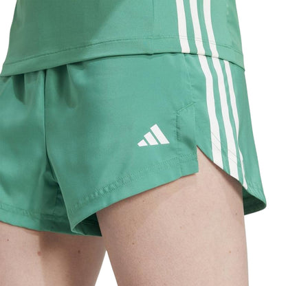 Green - Side - Adidas Womens-Ladies Hyperglam Woven Running Shorts