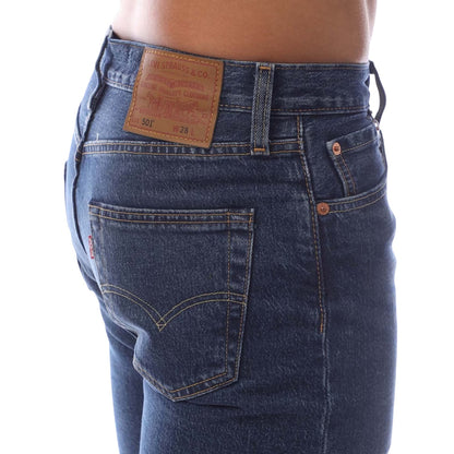 Denim - Side - Levis Mens 501 Original Denim Jean Shorts