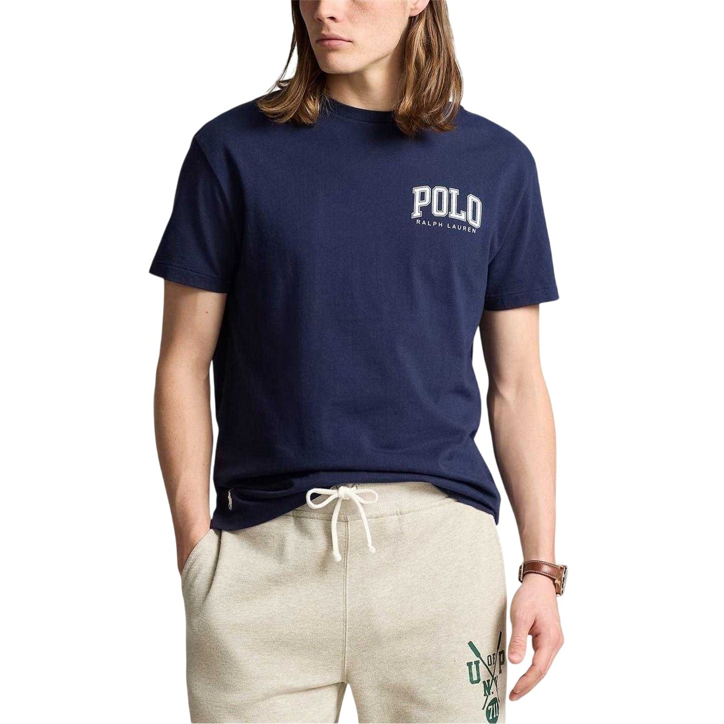 Navy - Side - Ralph Lauren Mens Logo Regular T-Shirt