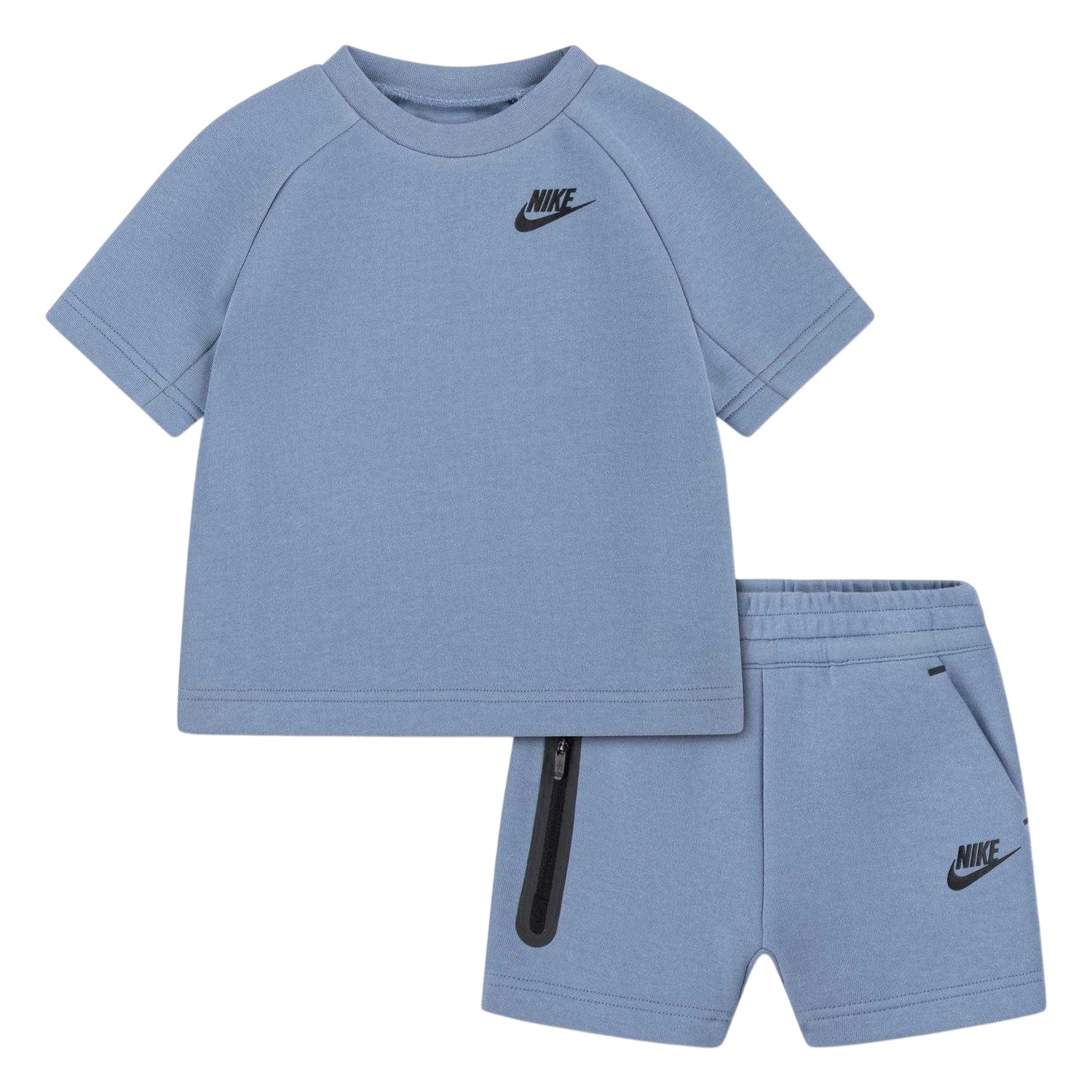Blue - Front - Nike Childrens-Kids Tech Top & Bottom Set
