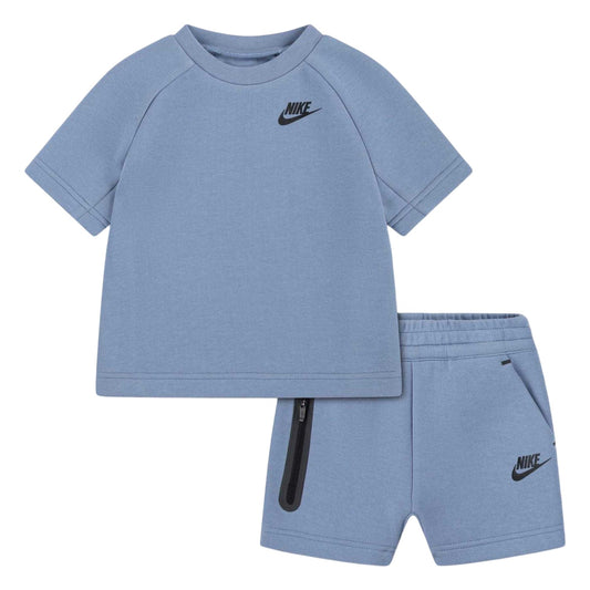 Blue - Front - Nike Childrens-Kids Tech Top & Bottom Set