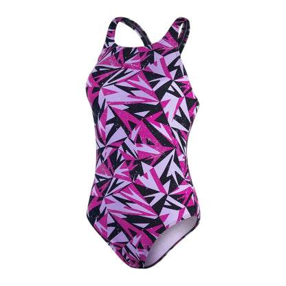 Navy-Berry - Front - Speedo Womens-Ladies Hyper Boom Allover Medalist One Piece Swimsuit