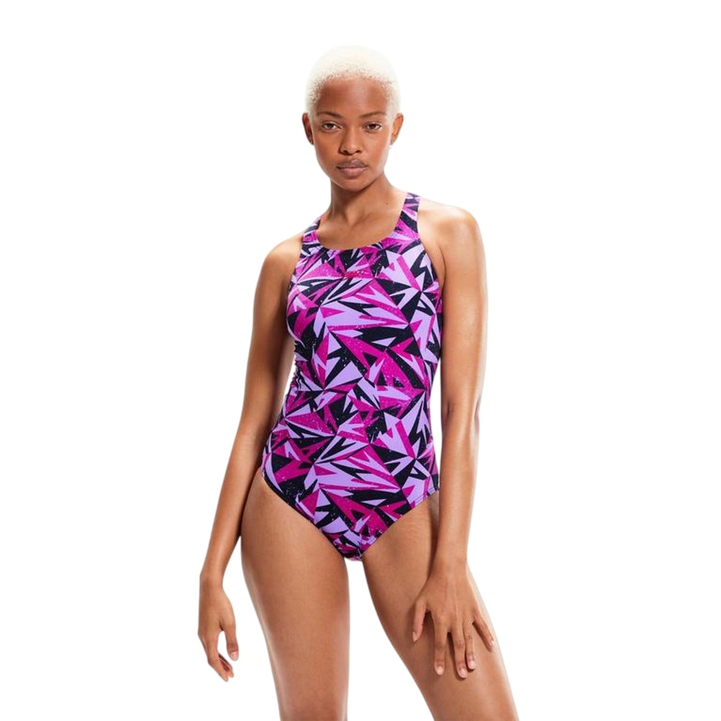Navy-Berry - Lifestyle - Speedo Womens-Ladies Hyper Boom Allover Medalist One Piece Swimsuit