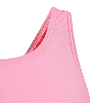 Pink-White - Lifestyle - Adidas Girls 3 Bars One Piece Swimsuit