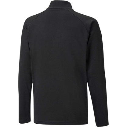 Black - Back - Puma Childrens-Kids TeamLIGA Quarter Zip Fleece Top