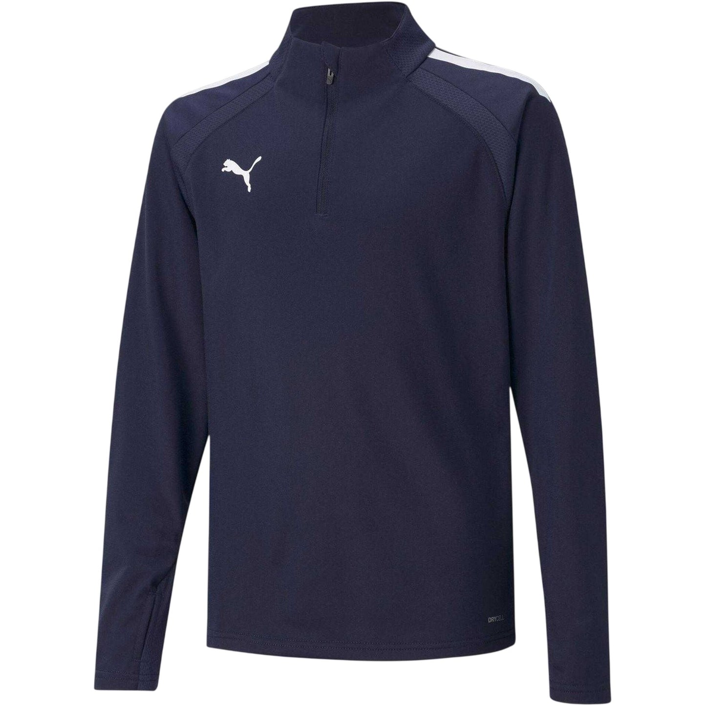 Navy - Front - Puma Childrens-Kids TeamLIGA Quarter Zip Fleece Top