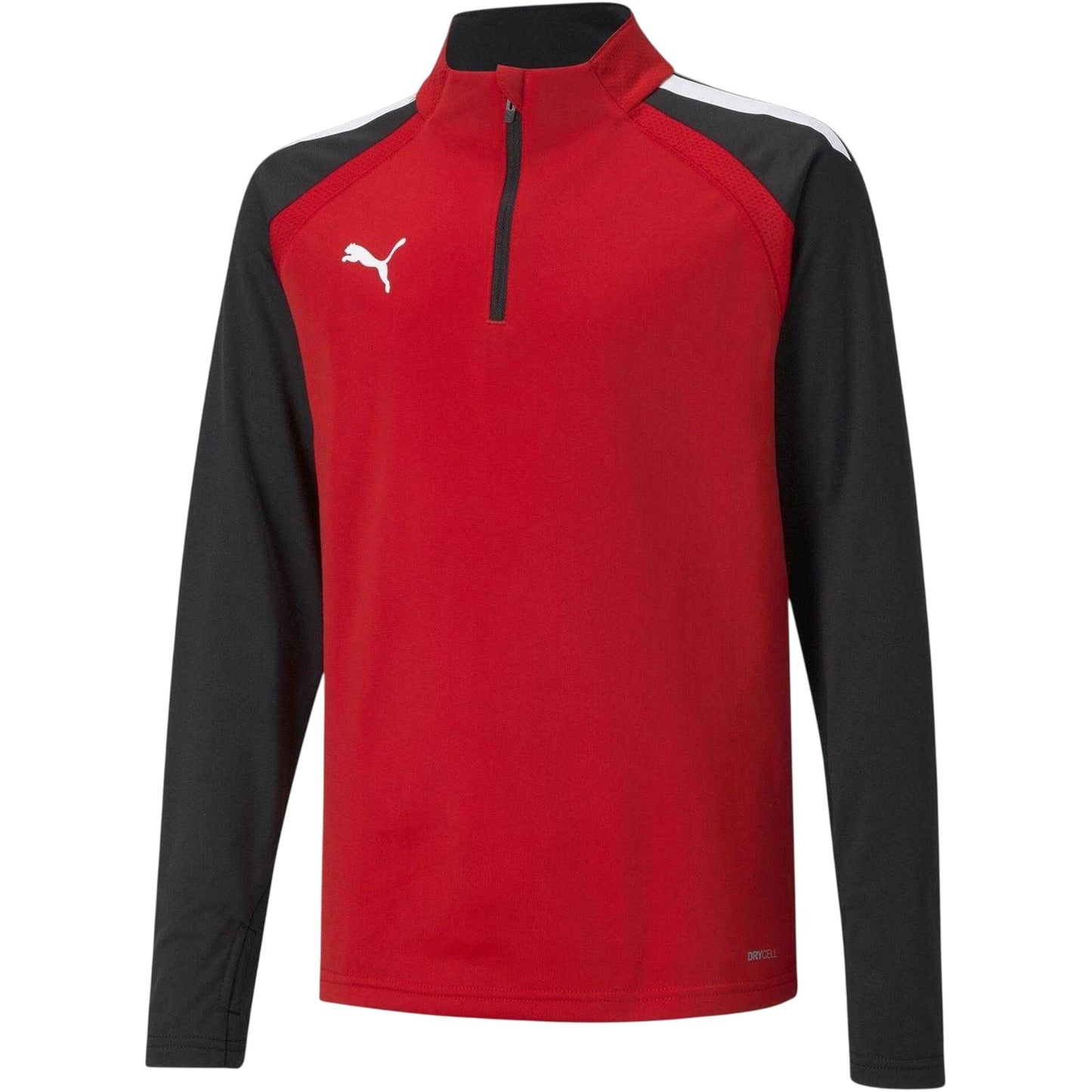 Red - Front - Puma Childrens-Kids TeamLIGA Quarter Zip Fleece Top