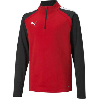 Red - Front - Puma Childrens-Kids TeamLIGA Quarter Zip Fleece Top