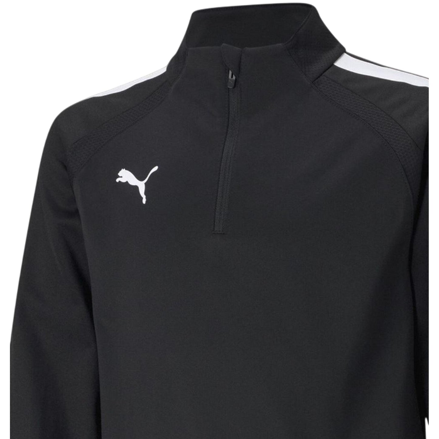 Black - Side - Puma Childrens-Kids TeamLIGA Quarter Zip Fleece Top