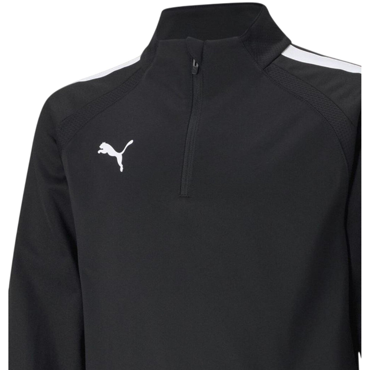Black - Side - Puma Childrens-Kids TeamLIGA Quarter Zip Fleece Top