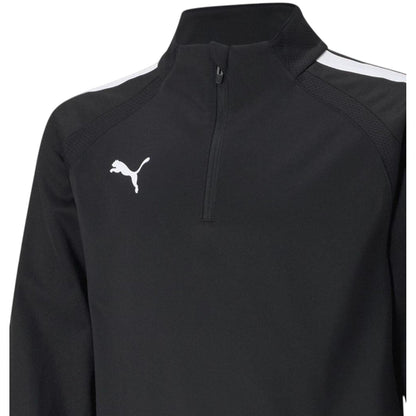 Black - Side - Puma Childrens-Kids TeamLIGA Quarter Zip Fleece Top