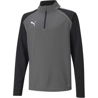 Grey - Front - Puma Childrens-Kids TeamLIGA Quarter Zip Fleece Top