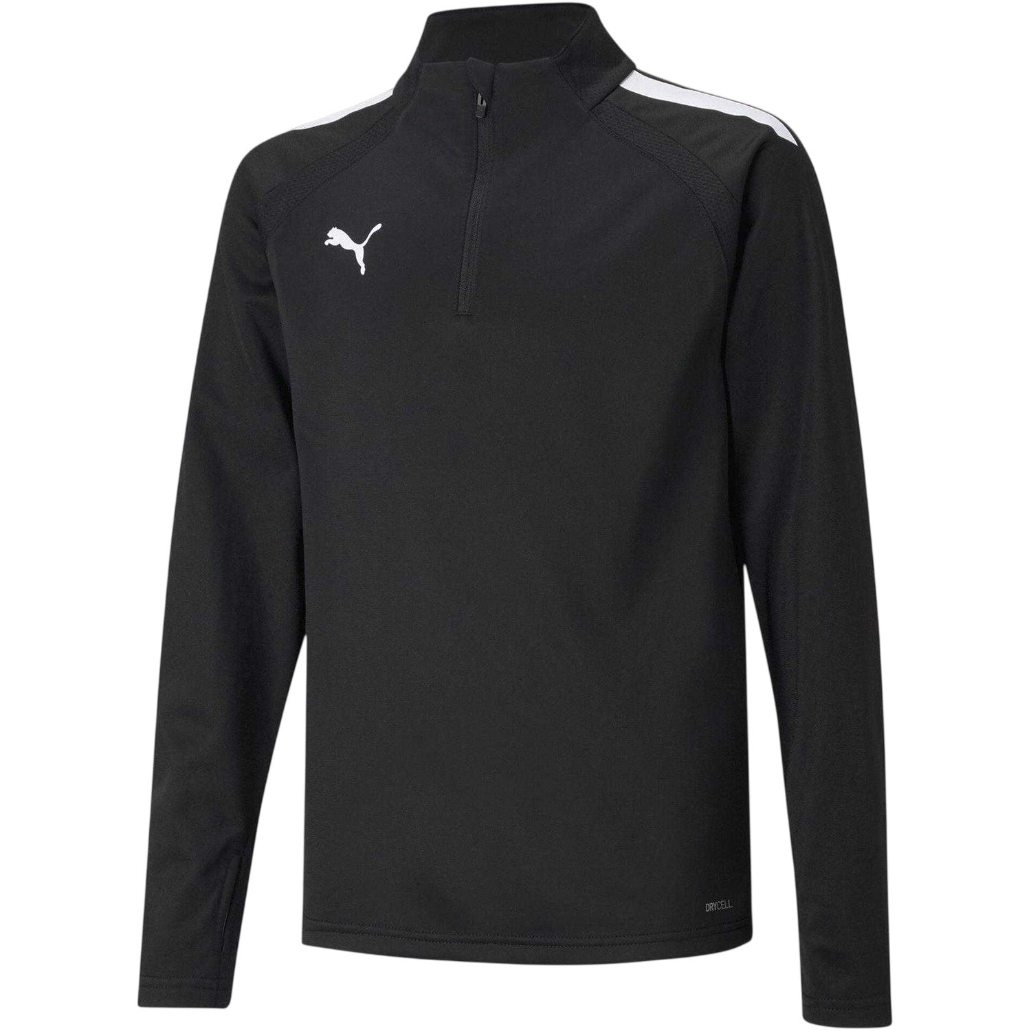 Black - Front - Puma Childrens-Kids TeamLIGA Quarter Zip Fleece Top
