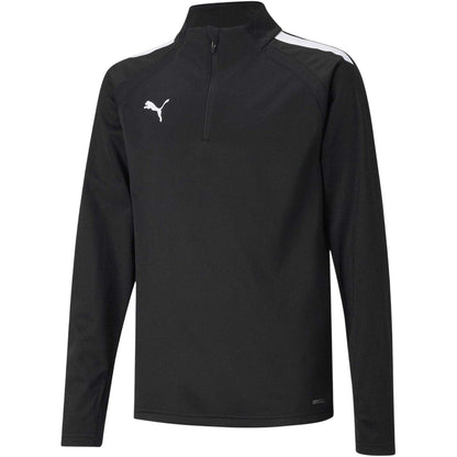 Black - Front - Puma Childrens-Kids TeamLIGA Quarter Zip Fleece Top